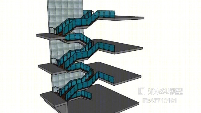 铁艺楼梯SU模型下载【ID:47710101】