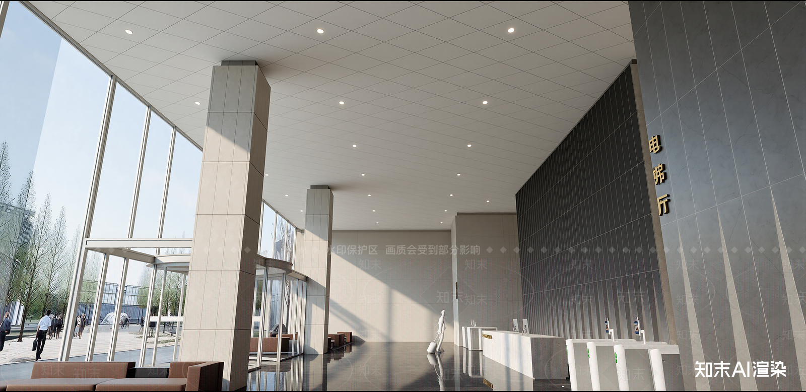 现代办公大堂SU模型下载【ID:1216046176】