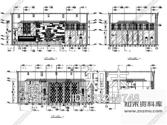 图块/节点住宅大堂立面图cad施工图下载【ID:832248748】