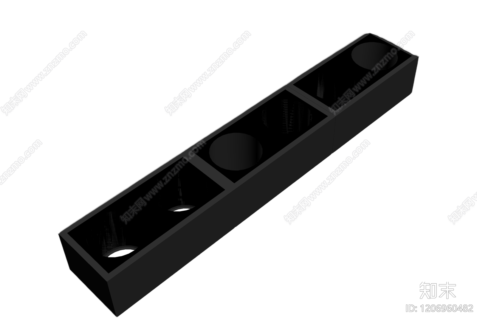 长条形灯槽吊顶组件3D模型下载【ID:1206960482】