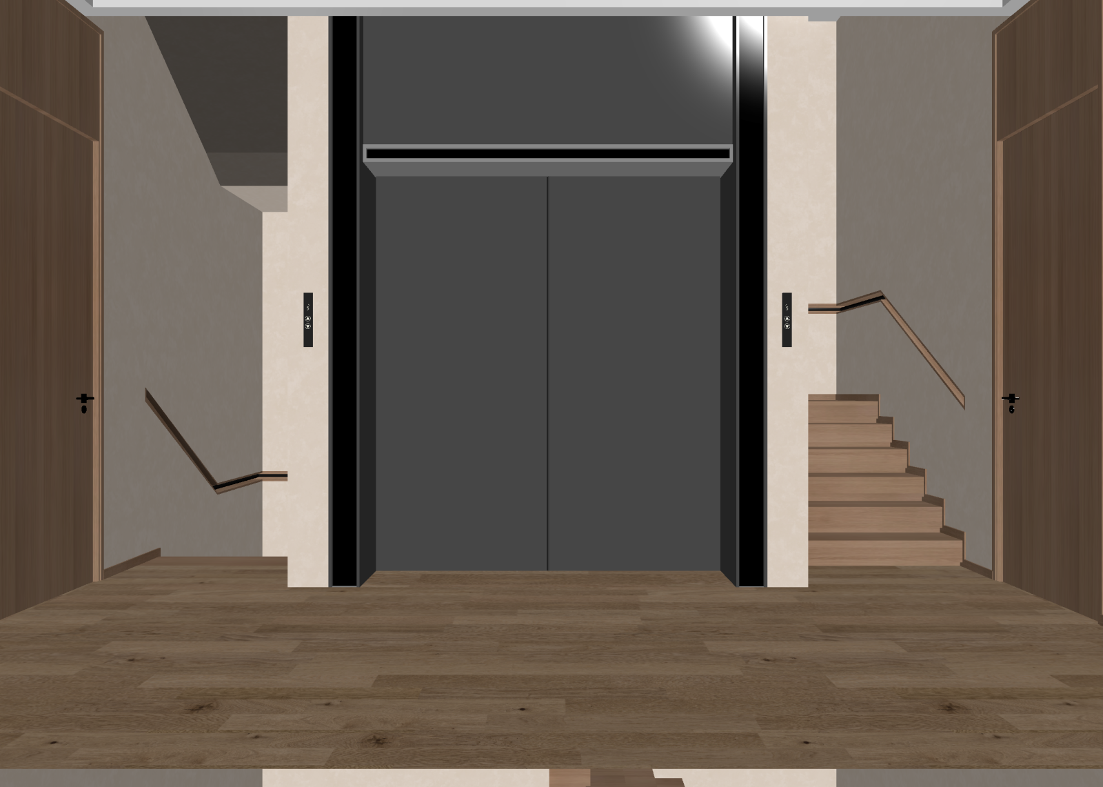 现代电梯间3D模型下载【ID:1214354309】