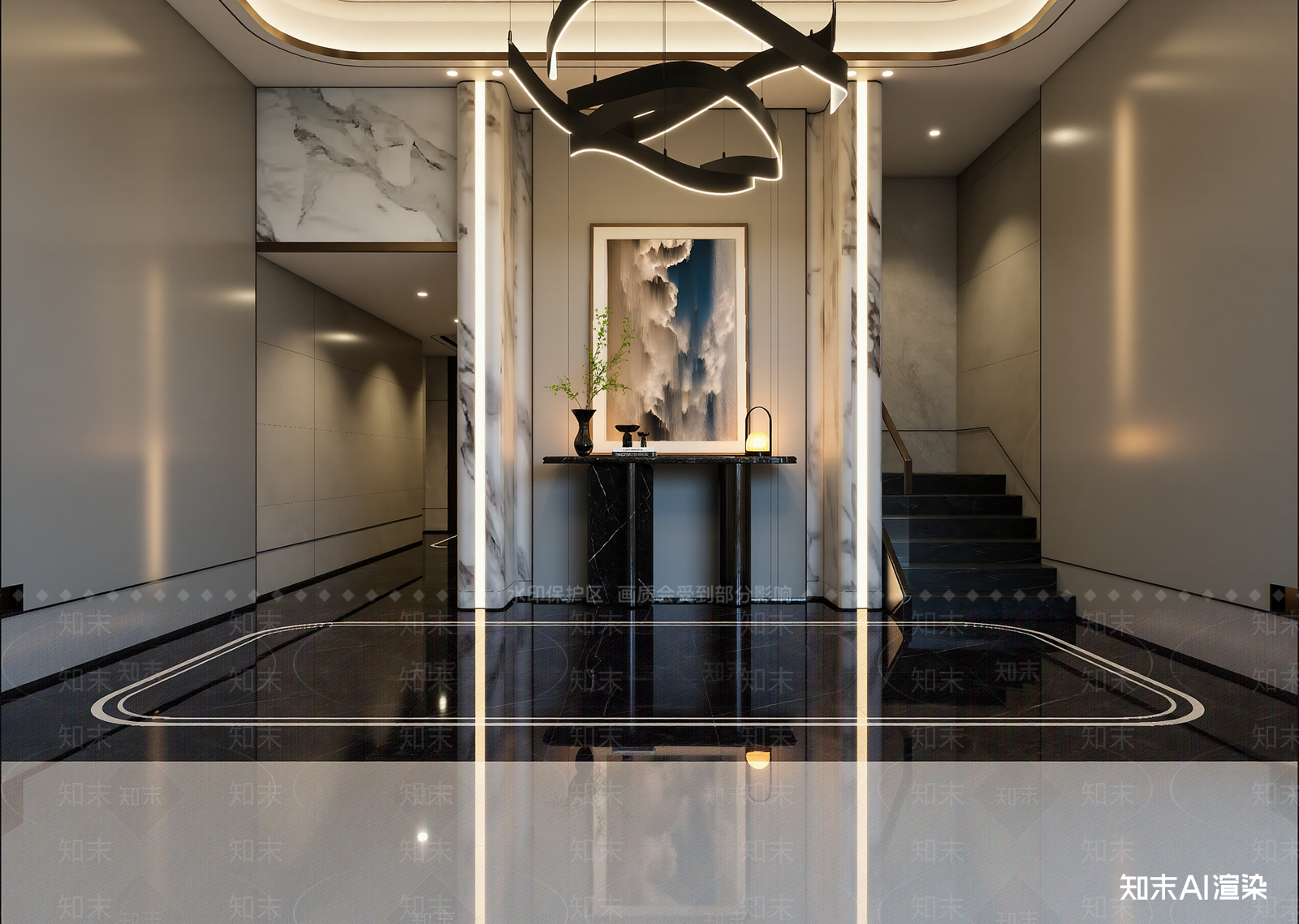 现代酒店大堂3D模型下载【ID:1214738283】