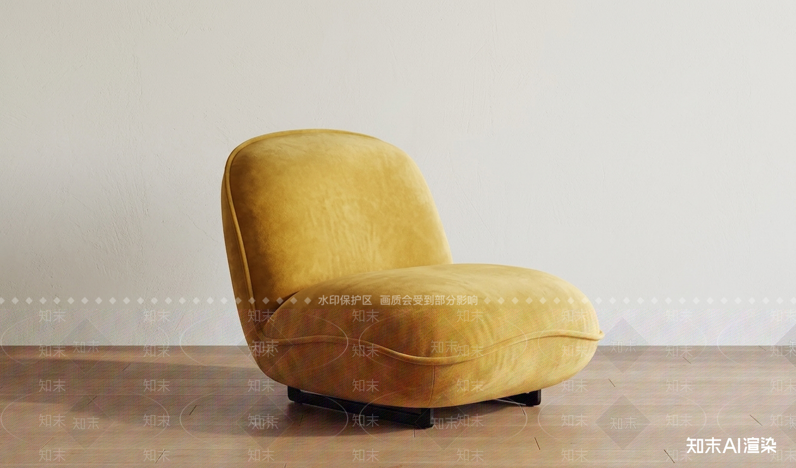 黄色单人沙发休闲椅3D模型下载【ID:1227352292】