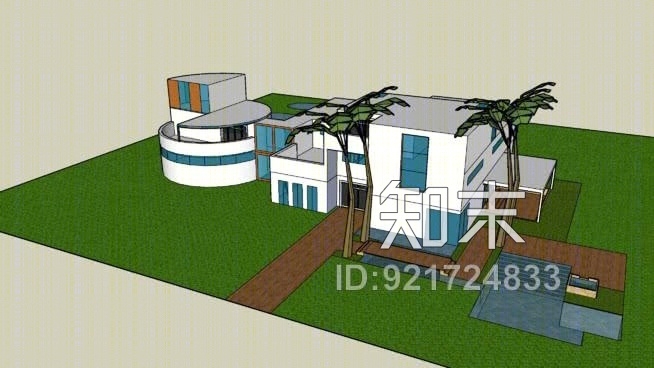 现代别墅SU模型下载【ID:921724833】