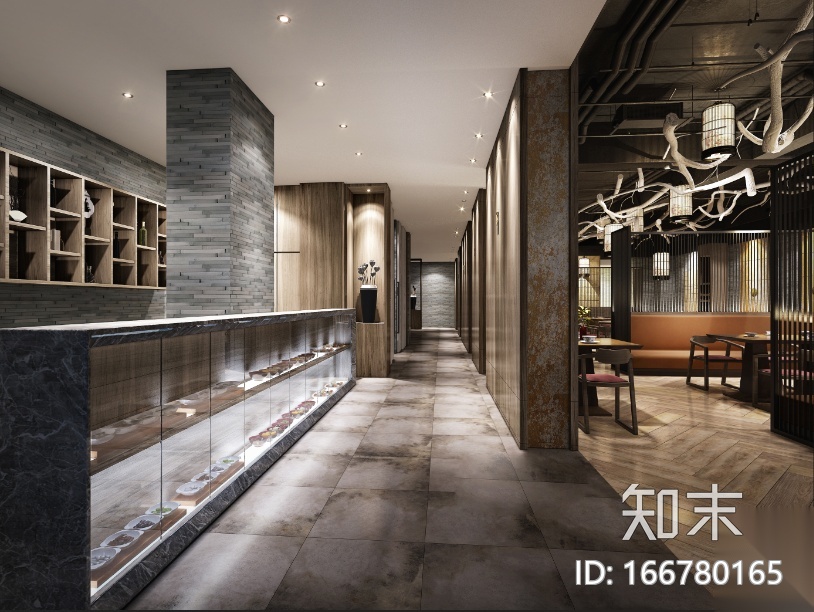 [河南]五味壹品兰州拉面餐饮空间设计施工图（附效果图）cad施工图下载【ID:166780165】