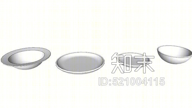 盘子和碗SU模型下载【ID:521004115】