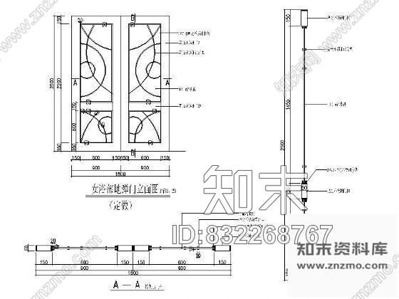 图块/节点地弹门详图cad施工图下载【ID:832268767】