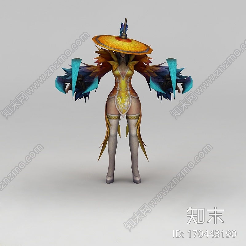 现代3D凤舞三国游戏人物动漫角色女人CG模型下载【ID:170443190】