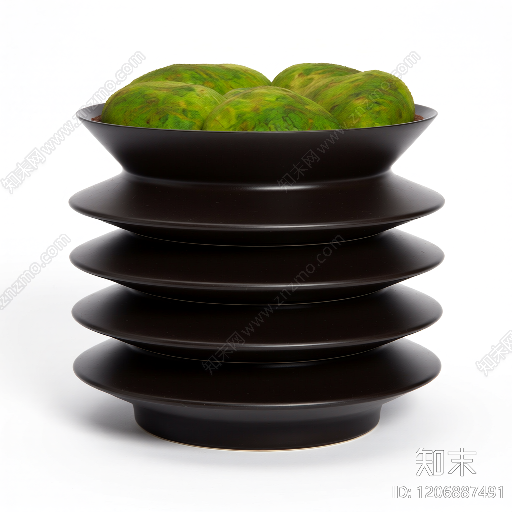 波浪盆栽装饰3D模型下载【ID:1206887491】