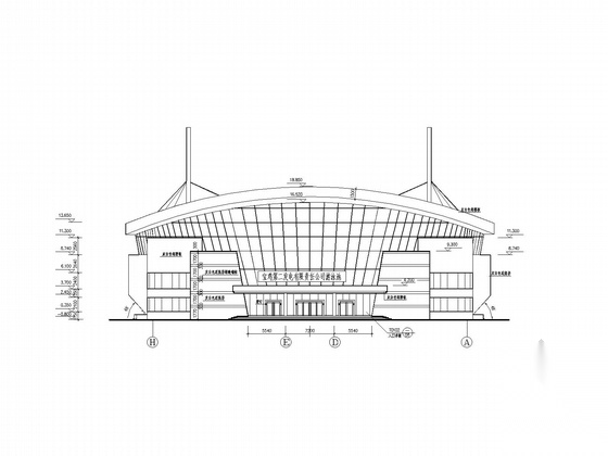 [陕西]四层游泳馆建筑施工图cad施工图下载【ID:165613169】