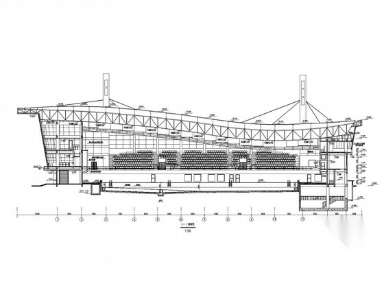 [陕西]四层游泳馆建筑施工图cad施工图下载【ID:165613169】