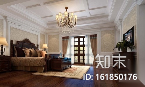 [北京]高端简欧风格三层别墅室内装修施工图（含效果）cad施工图下载【ID:161850176】