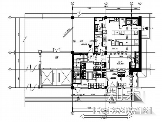 [哈尔滨]美国跨国连锁现代高档餐厅装修施工图（含方案）cad施工图下载【ID:167467161】