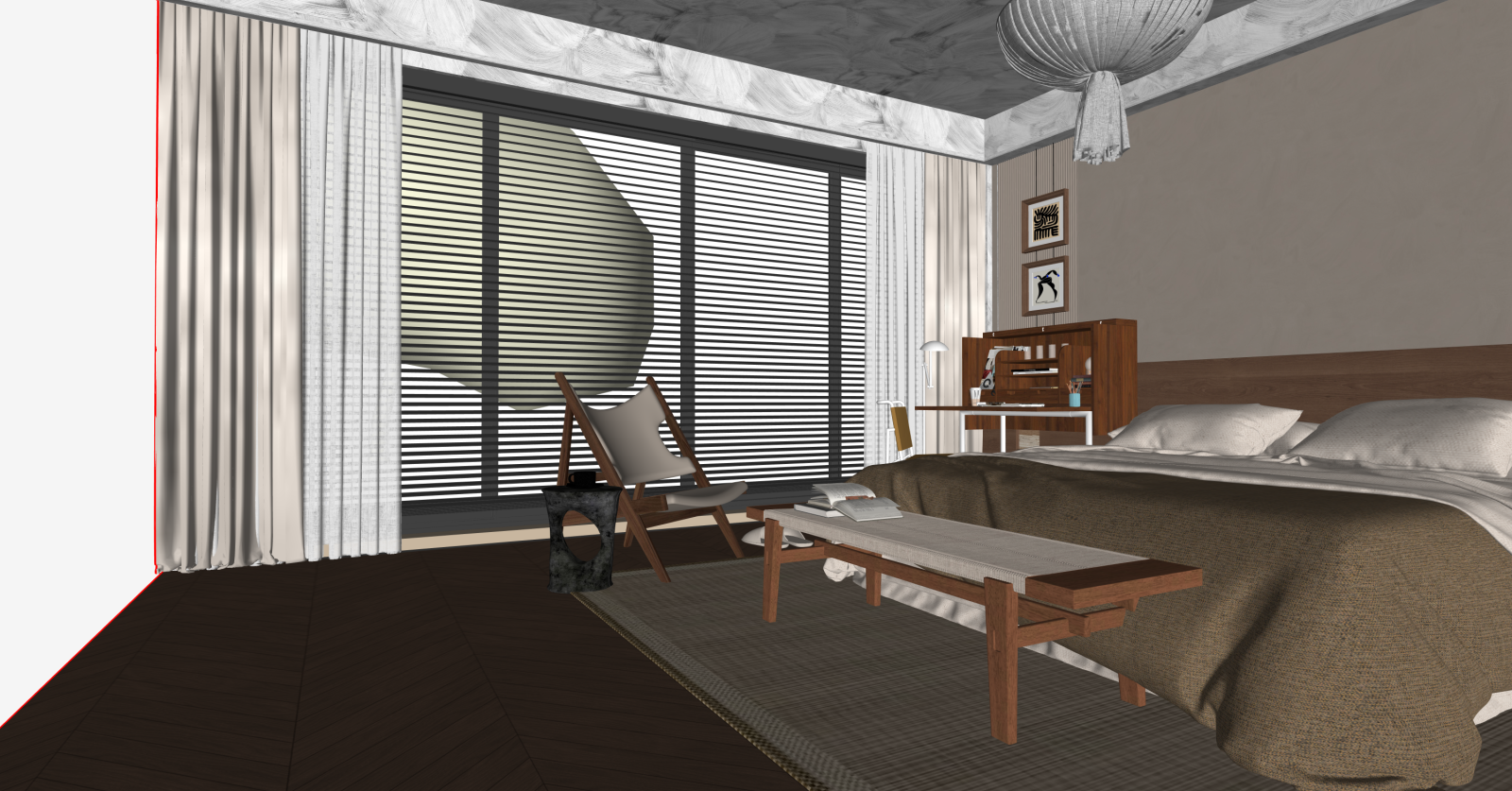 侘寂家居卧室SU模型下载【ID:1216007324】