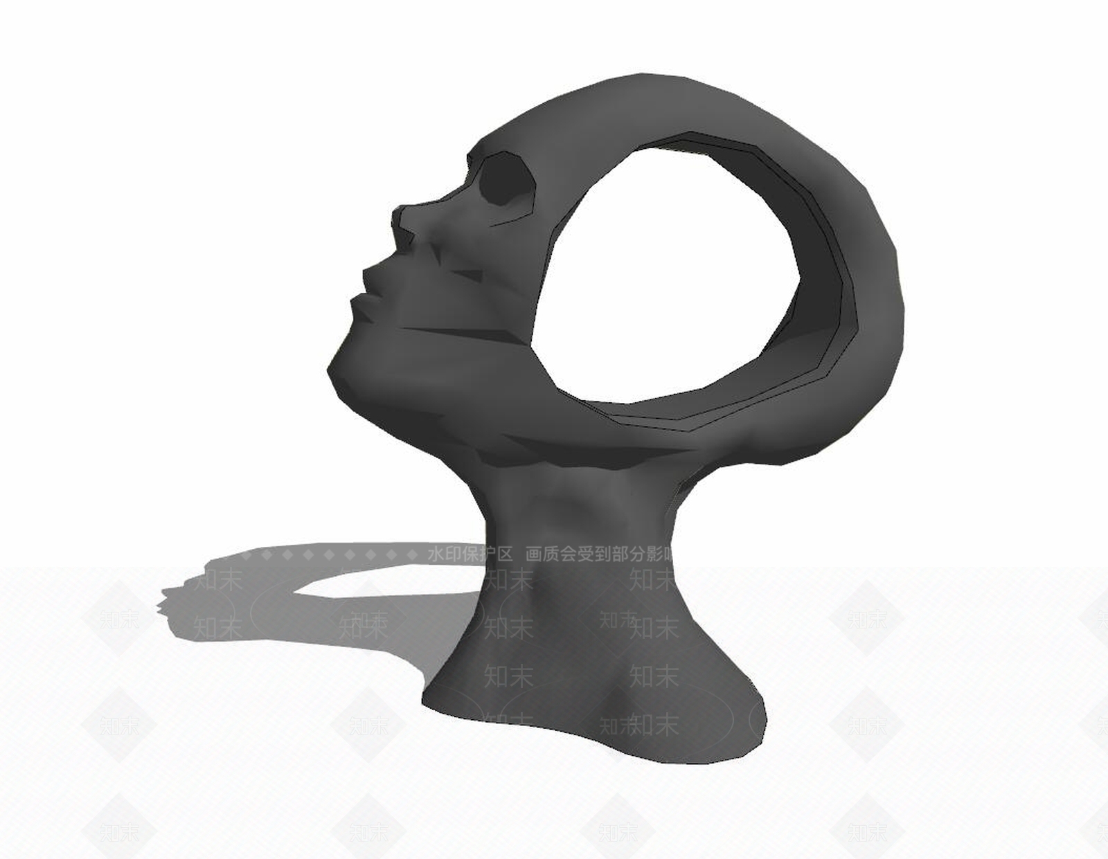 现代人物雕塑人头SU模型下载【ID:177507243】