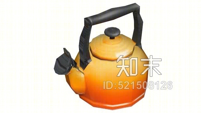 橙色水壶（低聚）SU模型下载【ID:521508126】