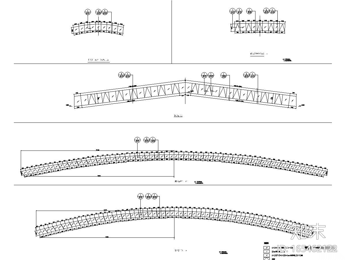 大型体育馆外帷幕系统深化设计图（金属屋面幕墙）cad施工图下载【ID:165462122】