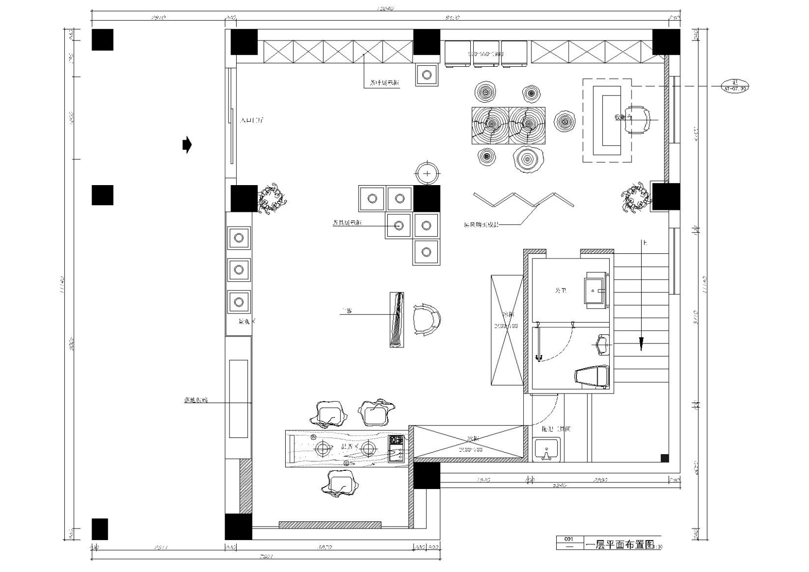 厦门二层241㎡漱芳斋茶楼装饰设计施工图施工图下载【ID:160711185】