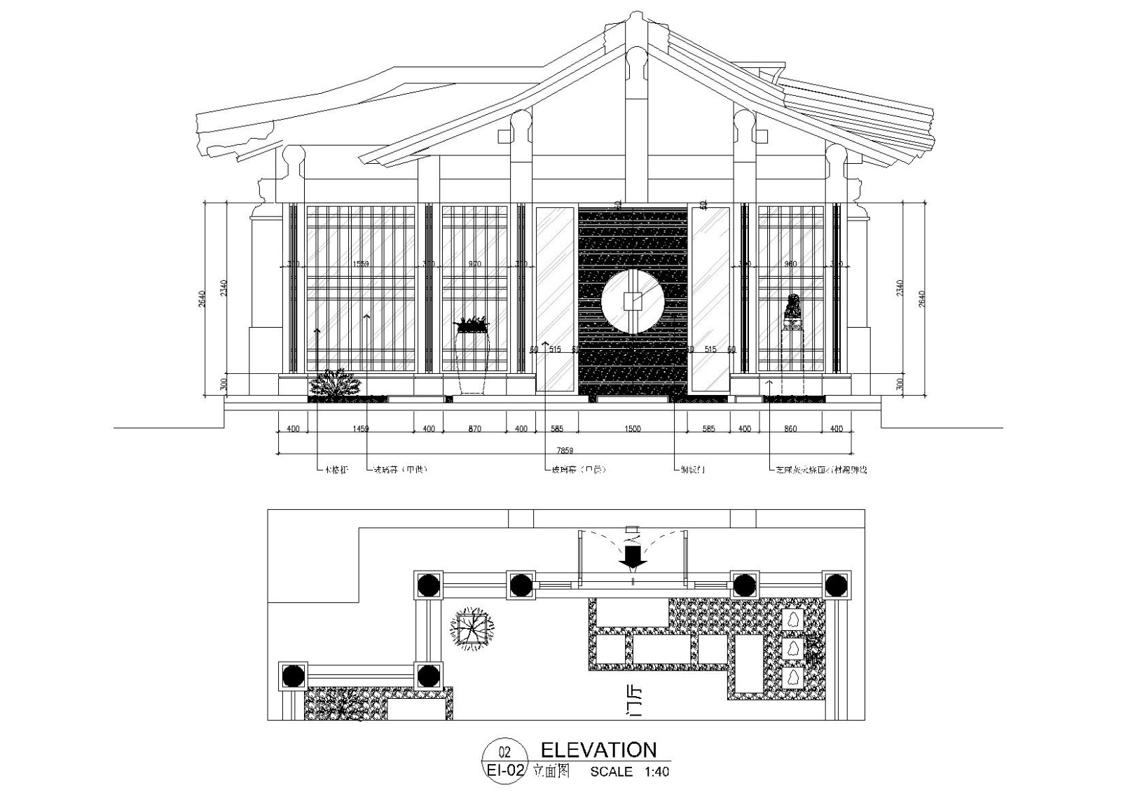 禅意秀茶亭会所全套CAD施工图+效果图cad施工图下载【ID:160429145】