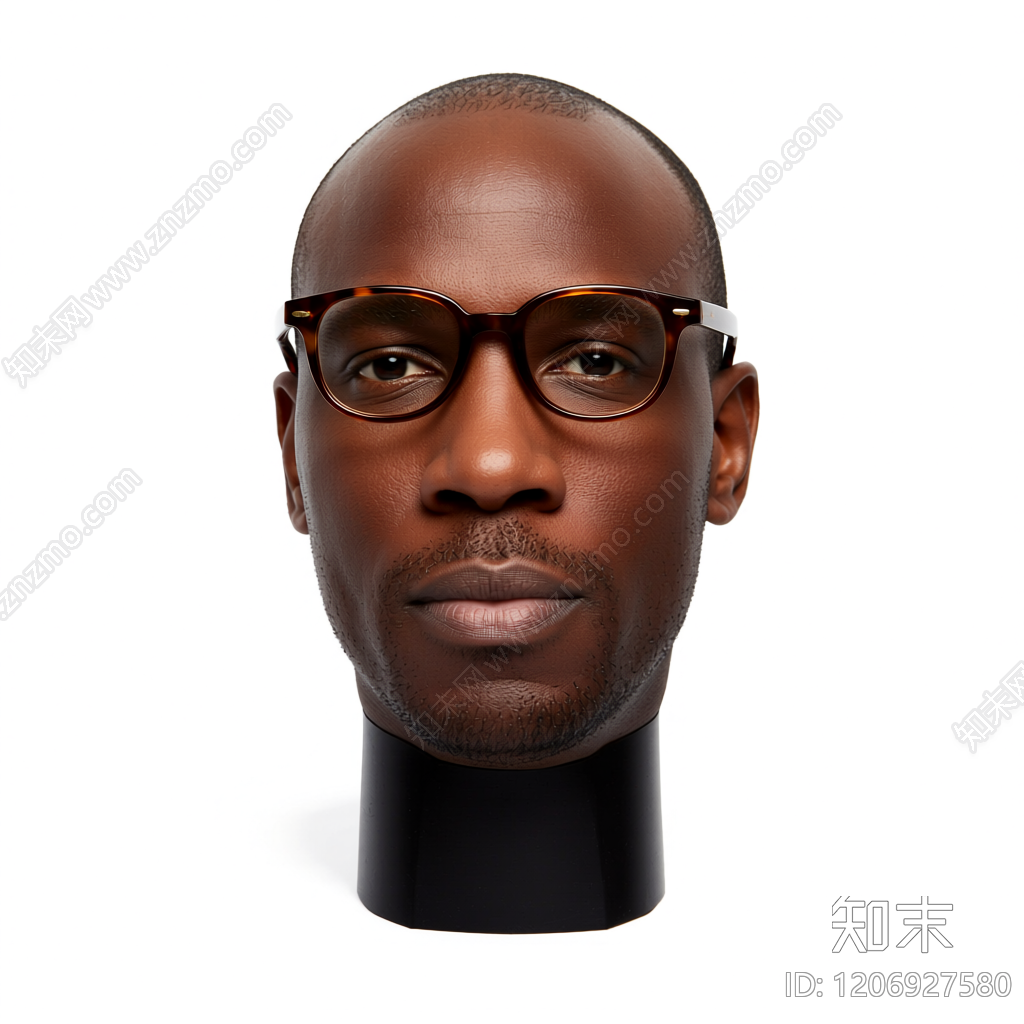 戴眼镜的人头雕塑3D模型下载【ID:1206927580】