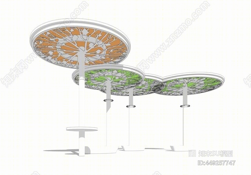 植物主题廊架SU模型下载【ID:449257747】