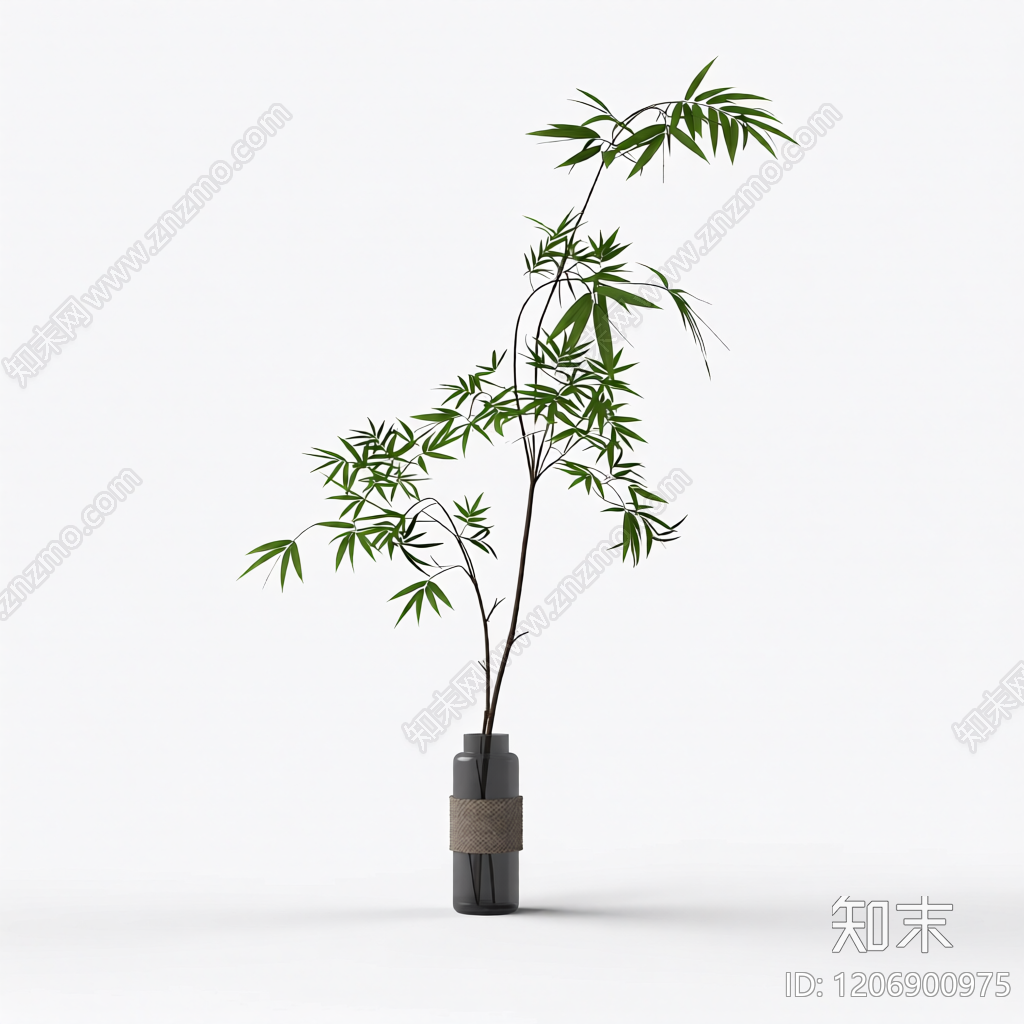 竹枝插瓶装饰品3D模型下载【ID:1206900975】