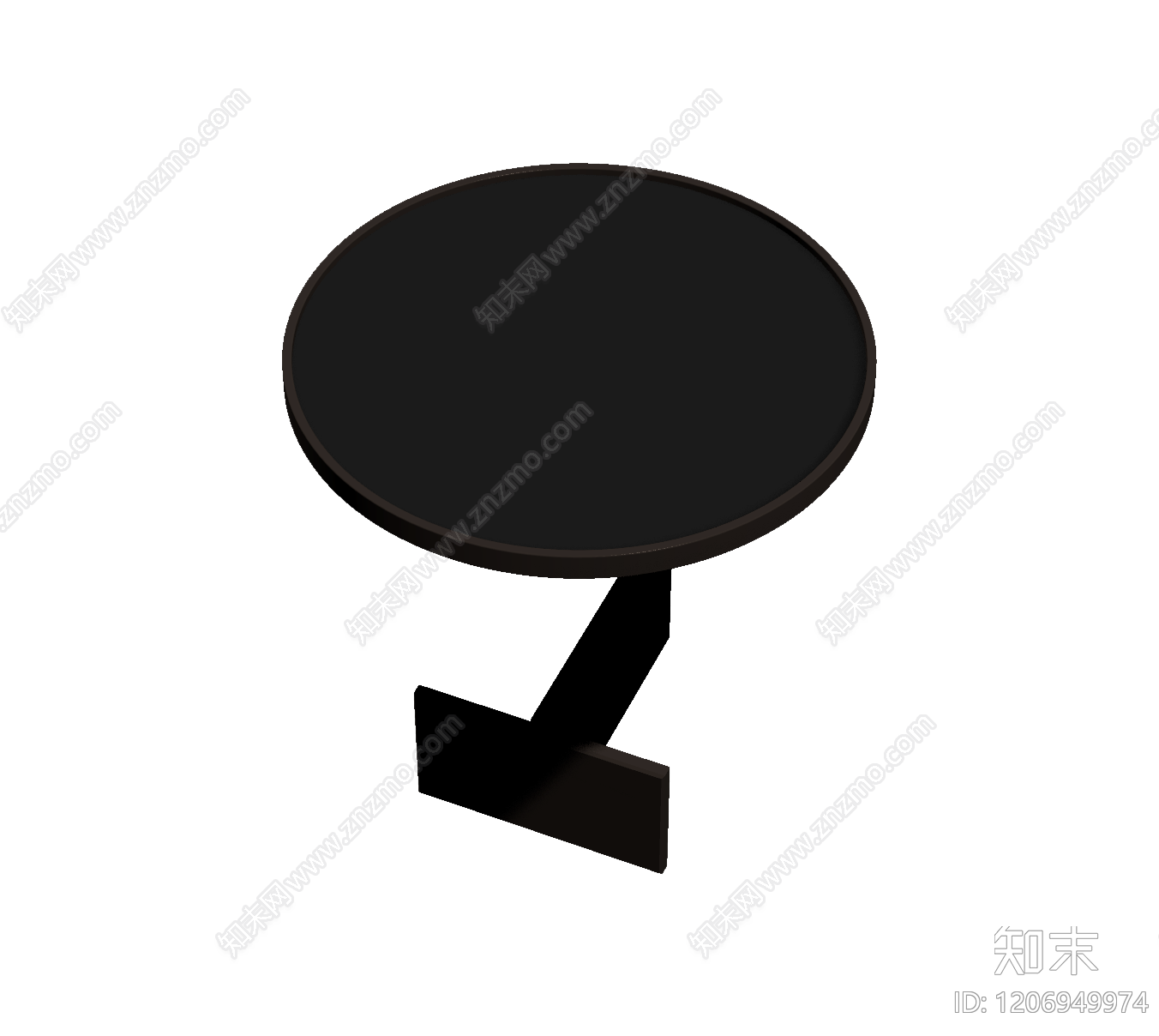 圆形黑色边桌3D模型下载【ID:1206949974】