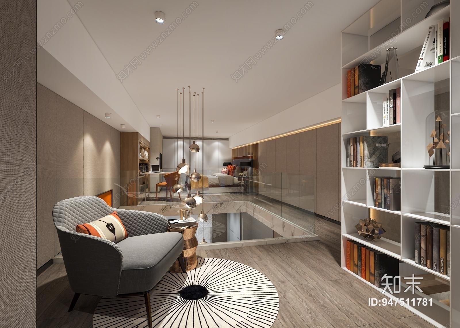 现代简约公寓3D模型下载【ID:947511781】