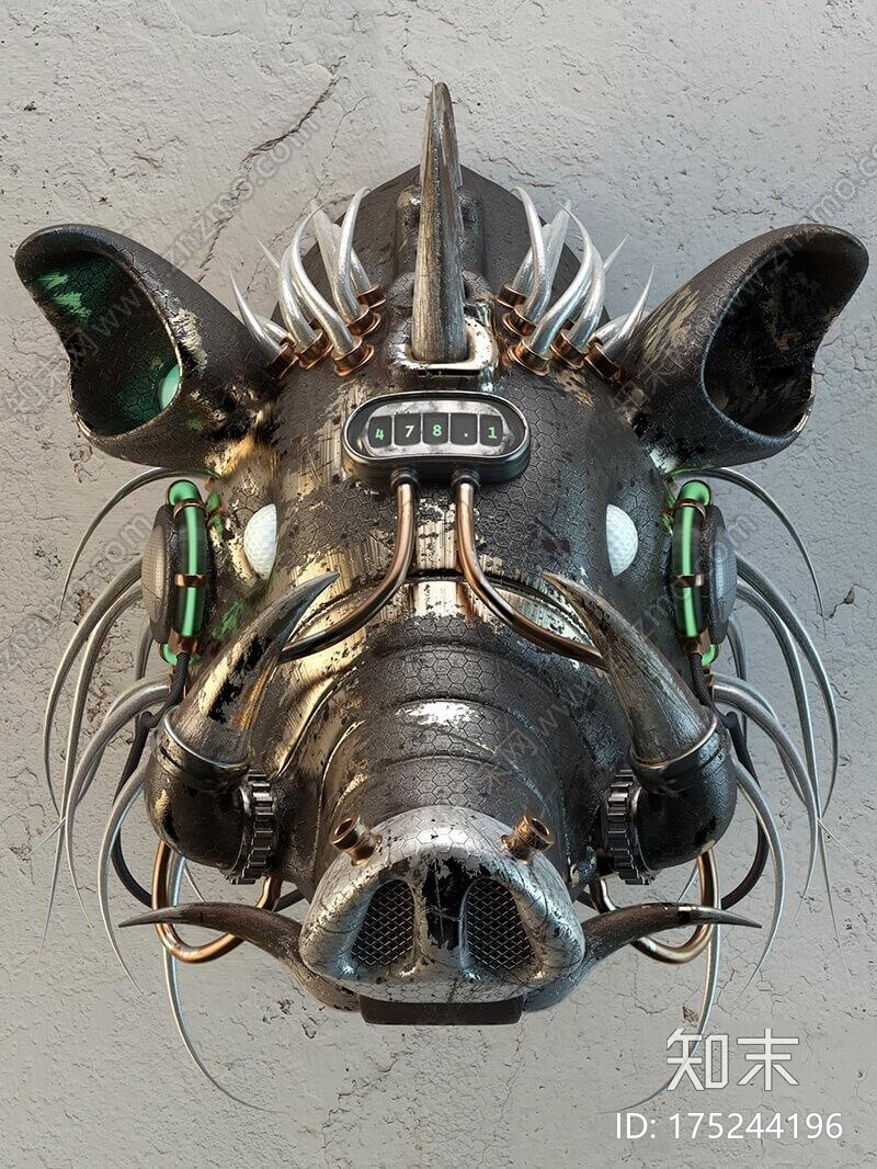 猪刚鬣面具CG模型下载【ID:175244196】