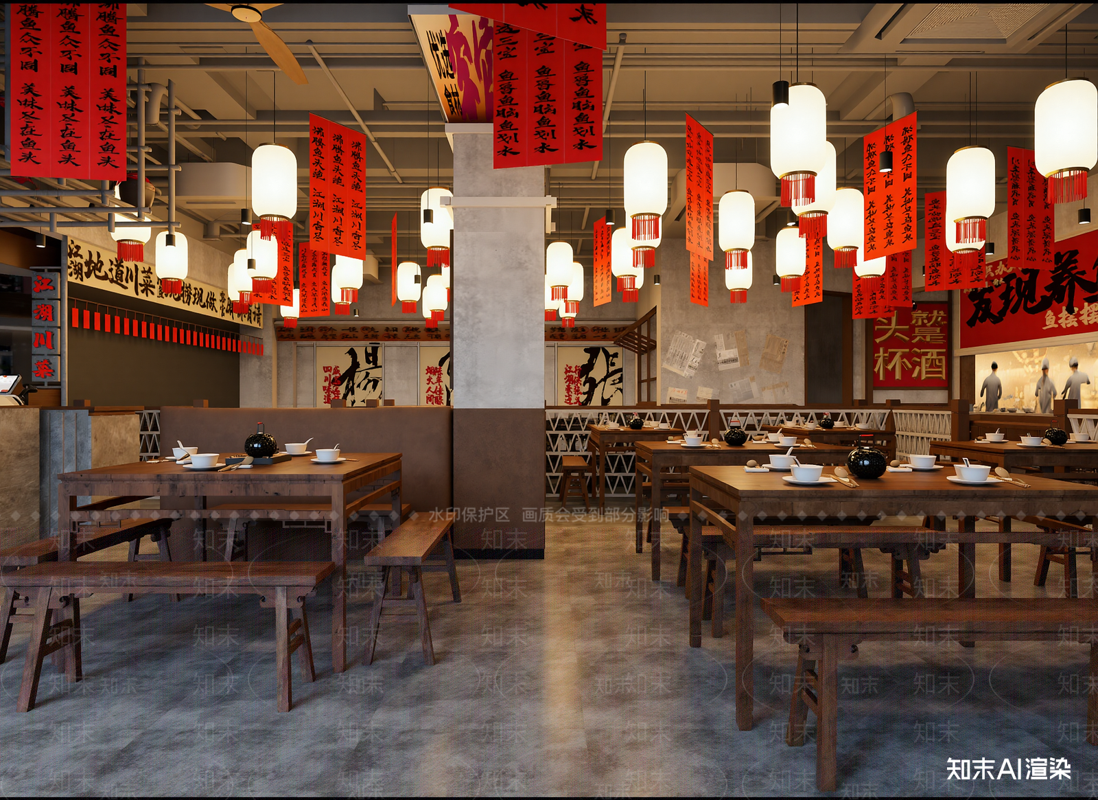 工业风火锅店3D模型下载【ID:1214149650】