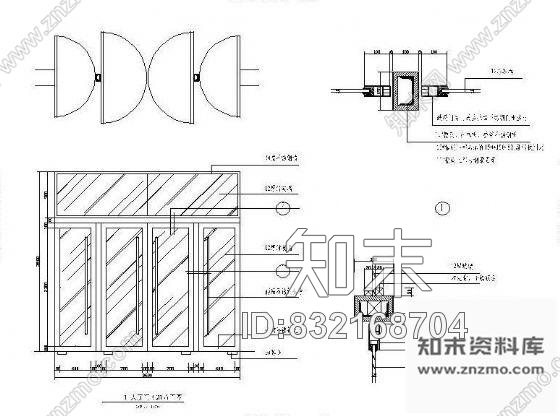 图块/节点大厅玻璃门详图cad施工图下载【ID:832168704】