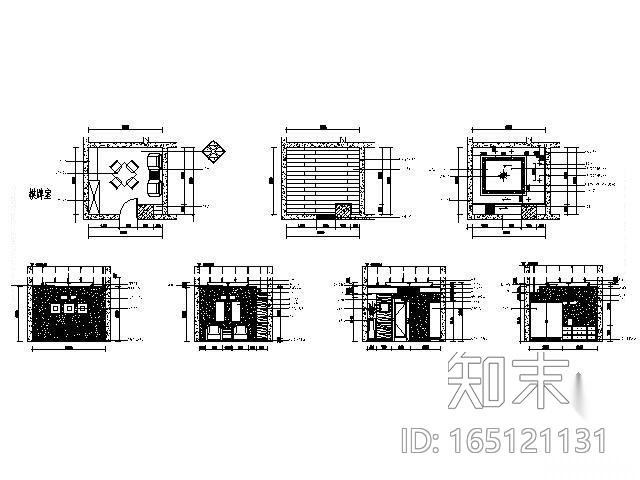酒店棋牌室设计图cad施工图下载【ID:165121131】