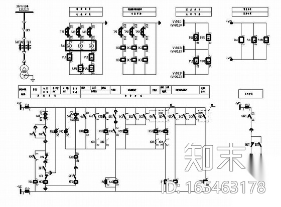 变电所二次控制原理图cad施工图下载【ID:165463178】