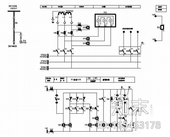 变电所二次控制原理图cad施工图下载【ID:165463178】