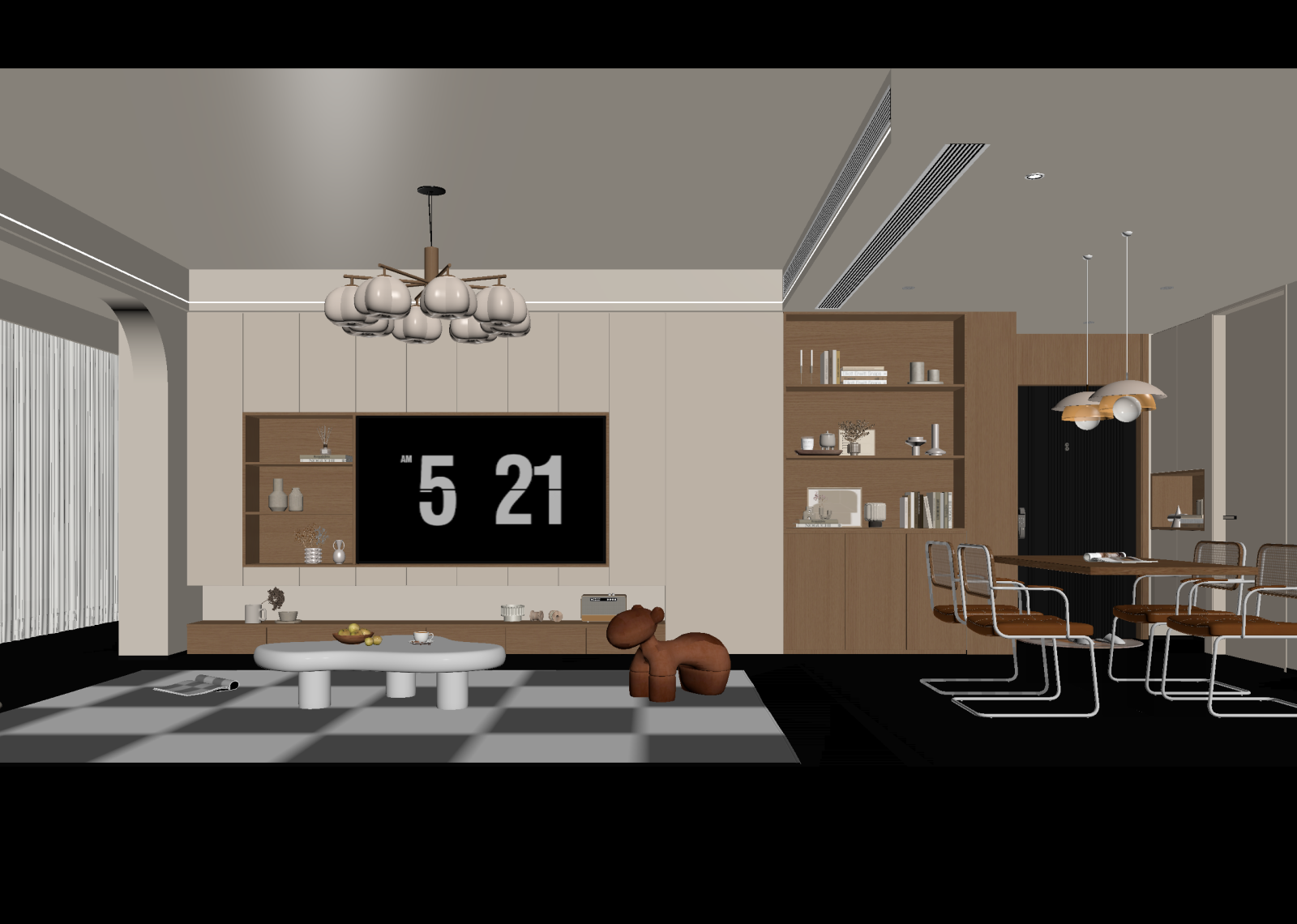 现代客餐厅3D模型下载【ID:1214577215】