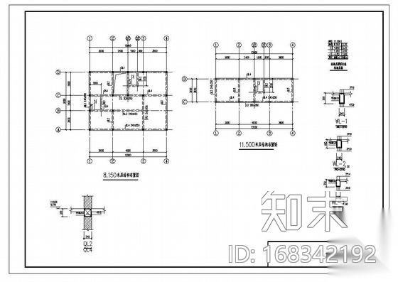 某农村砖混住宅结构图cad施工图下载【ID:168342192】