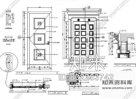 图块/节点装饰造型门详图cad施工图下载【ID:832253742】
