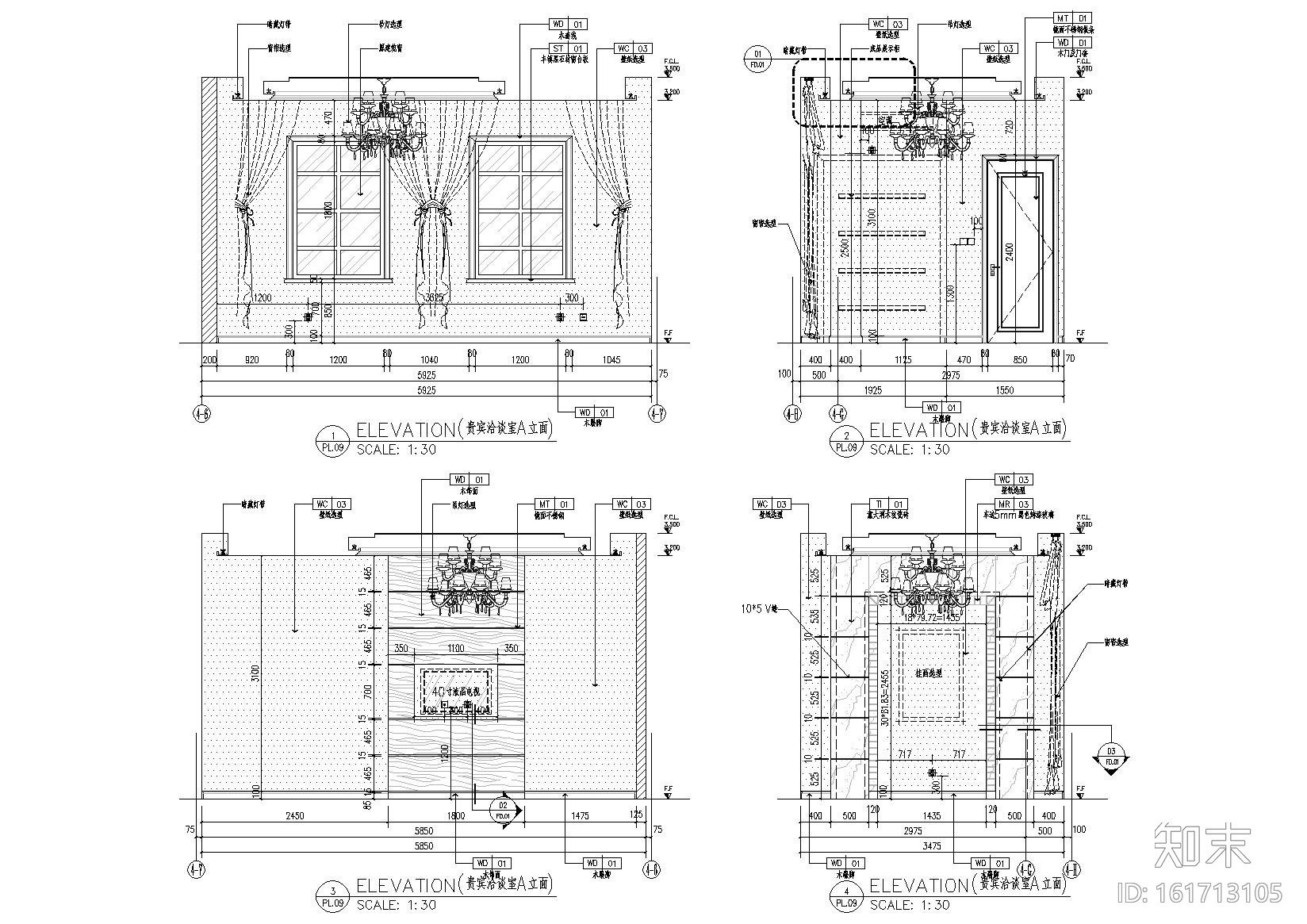 [江西]蓝岸香舍售楼处设计施工图+效果图cad施工图下载【ID:161713105】