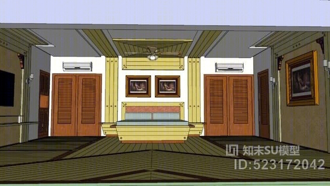 当代卧室设计SU模型下载【ID:523172042】