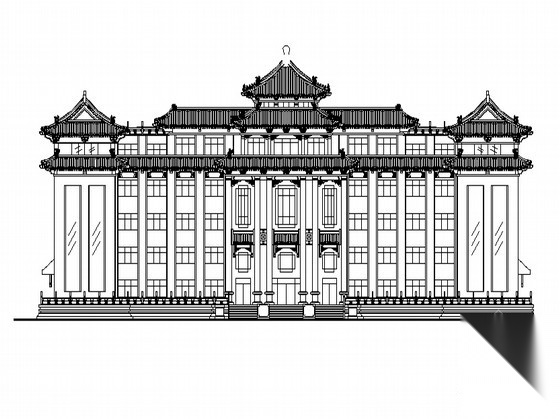 某五层仿古办公楼建筑施工图施工图下载【ID:166815144】