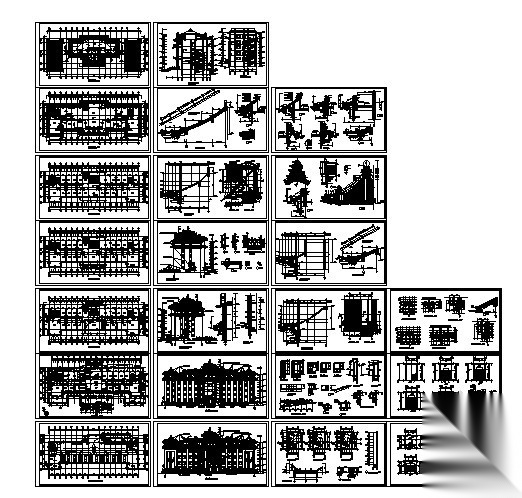 某五层仿古办公楼建筑施工图施工图下载【ID:166815144】