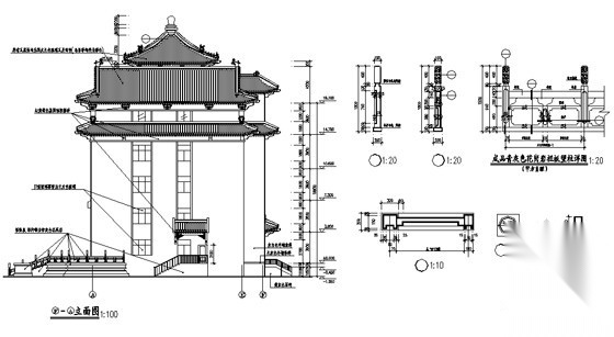 某五层仿古办公楼建筑施工图施工图下载【ID:166815144】