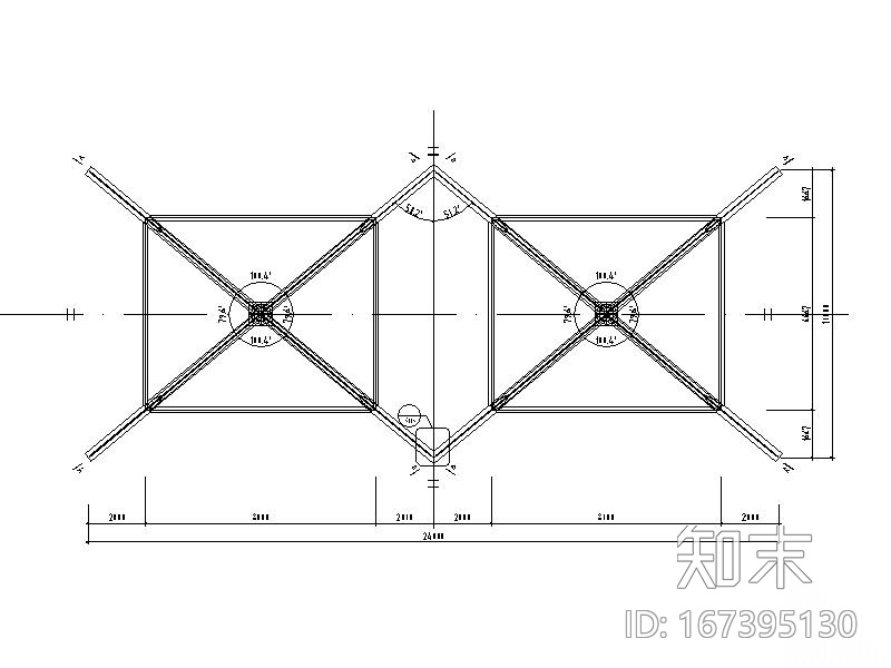 交通检查站张拉膜结构施工图(含基础2014）cad施工图下载【ID:167395130】