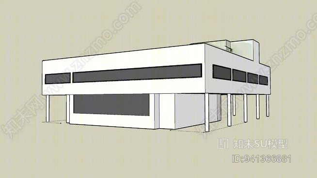 萨伏伊别墅SU模型下载【ID:941366881】