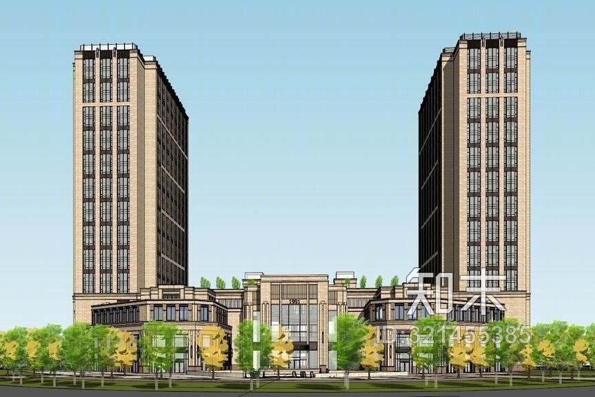 新古典商业 新古典办公楼su模型下载【id:321455385】