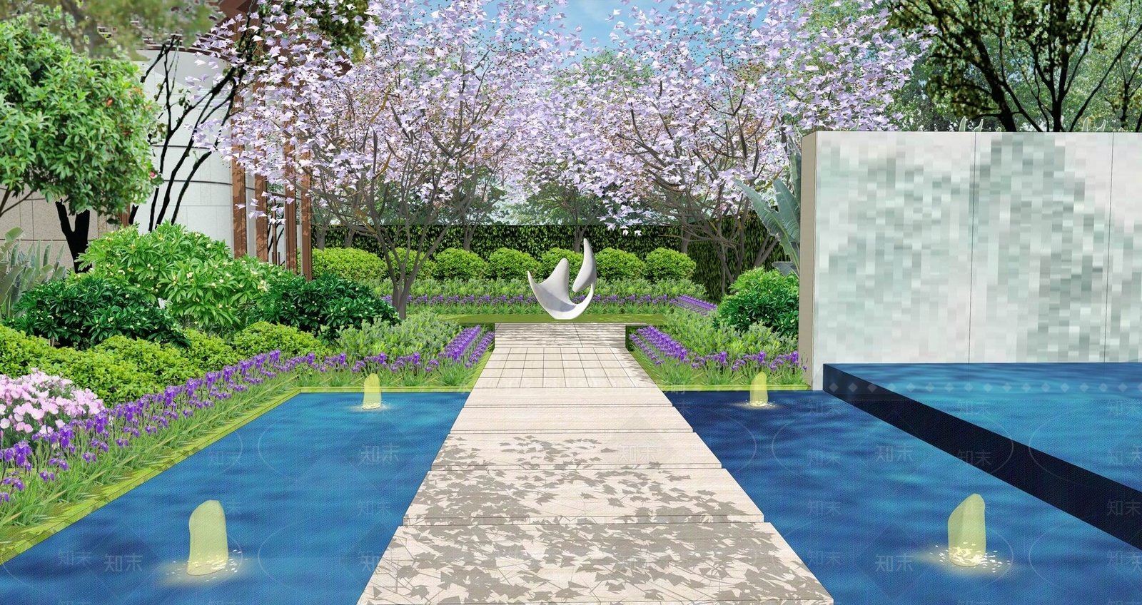 龙湖展示区景观SU模型下载【ID:177500141】
