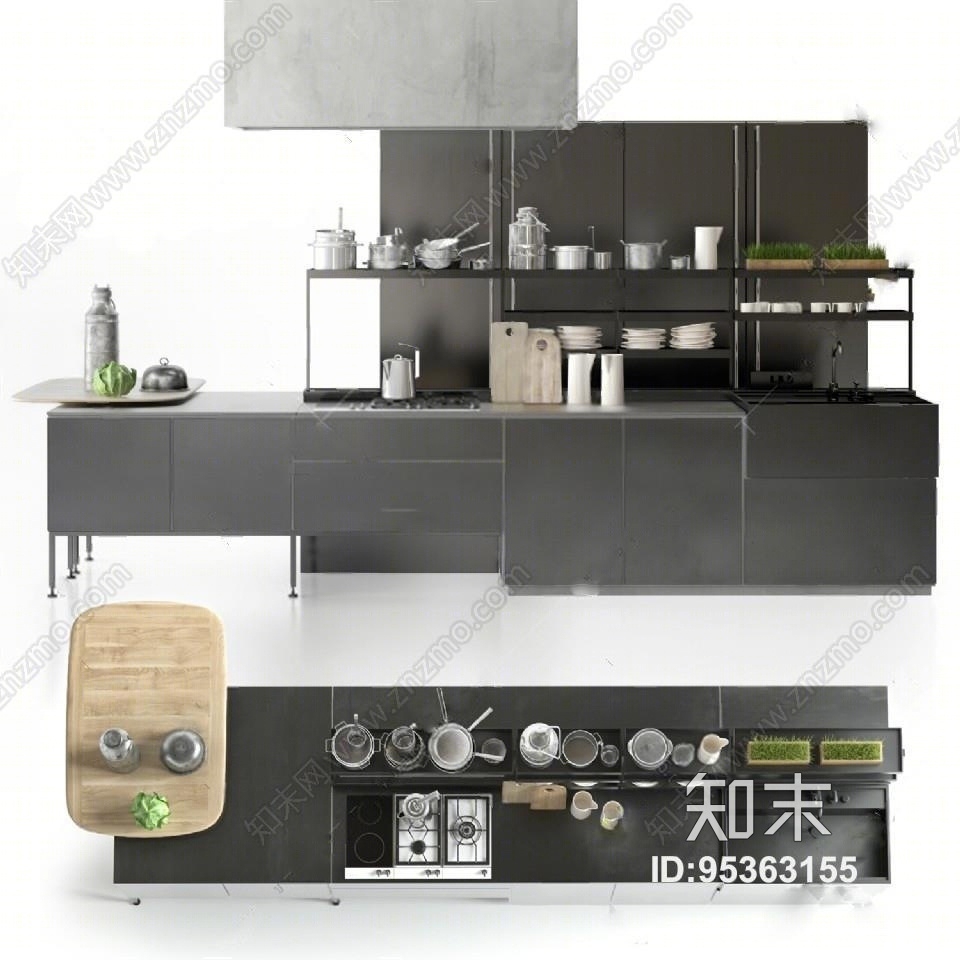 橱柜3D模型下载【ID:95363155】