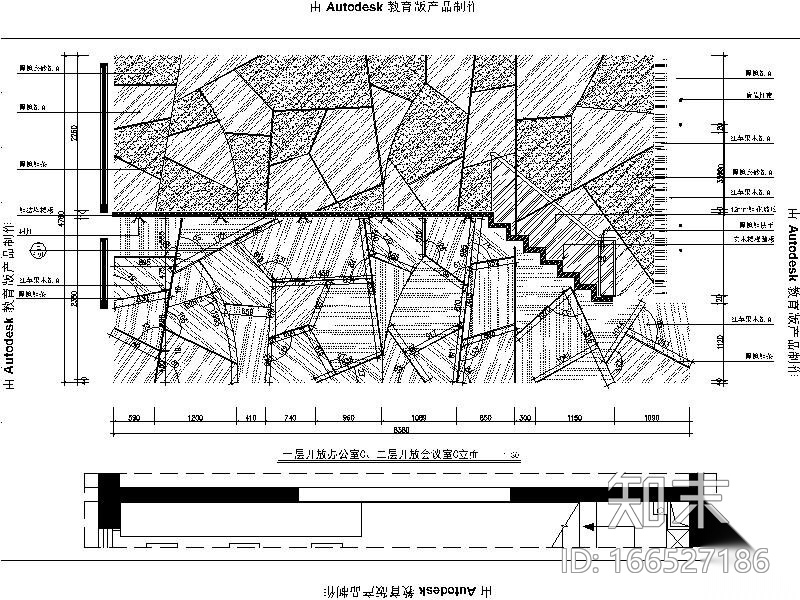 [深圳]某地产办公样板房A1+A2户型设计施工图（含效果图...cad施工图下载【ID:166527186】