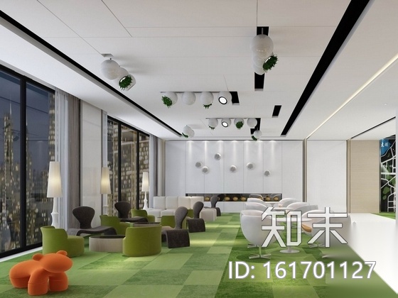 [杭州]现代简约售楼处室内装修图（含效果和实景）施工图下载【ID:161701127】