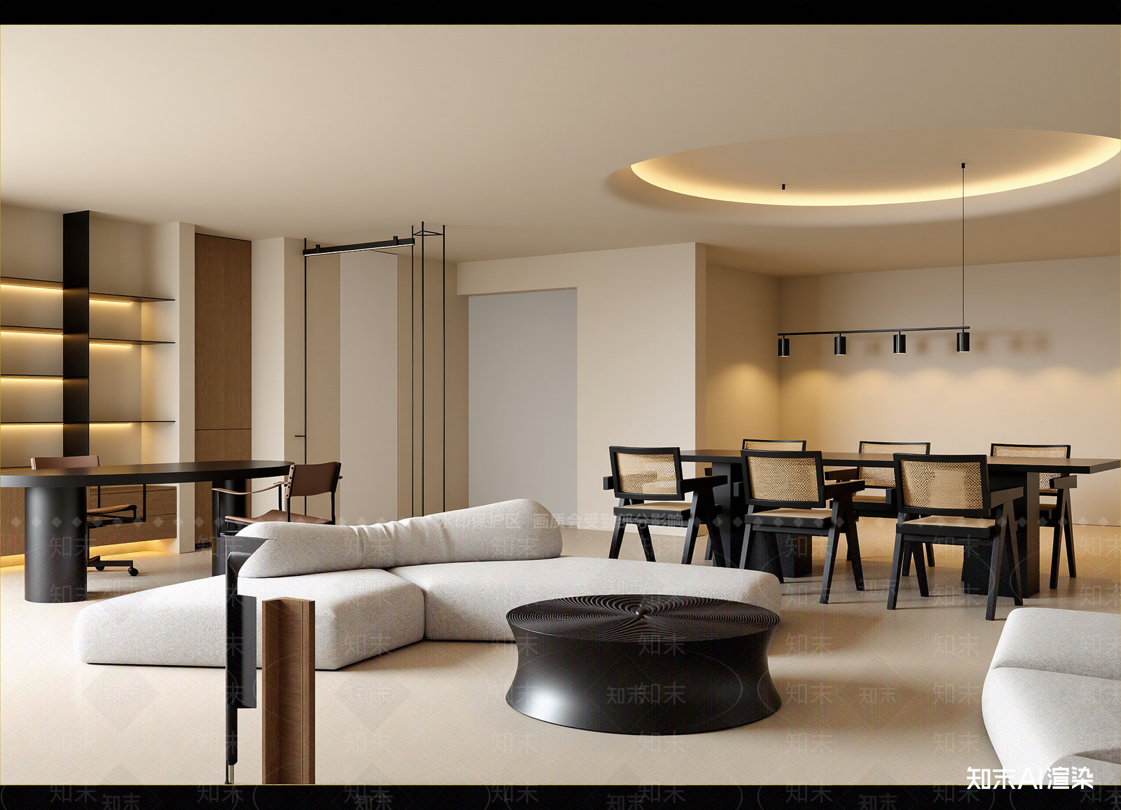 现代客餐厅3D模型下载【ID:1214753960】